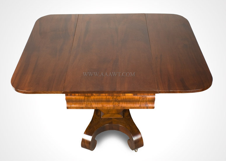 Classical Mahogany Drop Leaf Pedestal Table
America
Circa 1840 to 1850, angle view